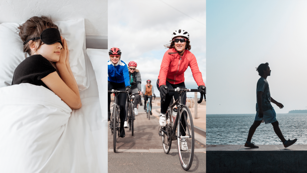 Lifestyle factors that influence restless leg syndrome relief, including quality sleep, regular exercise, and daily movement.